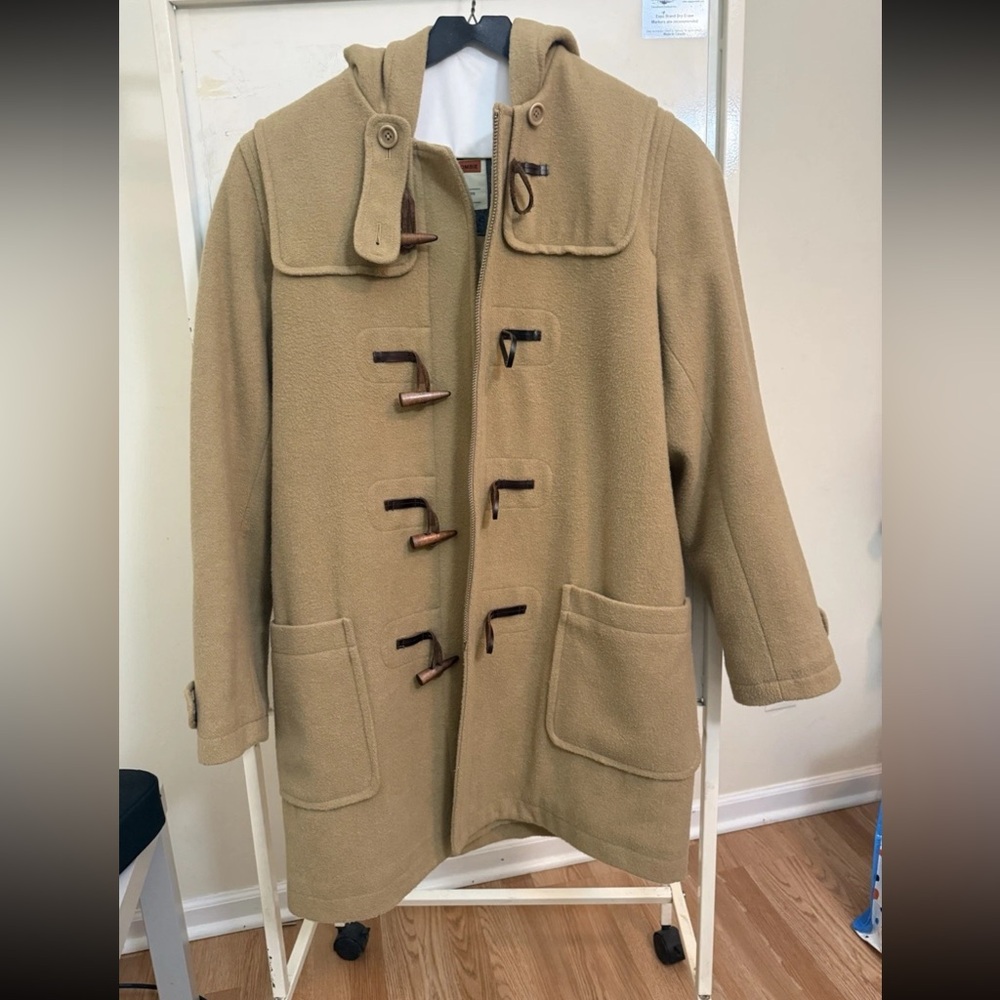 Vintage Abercrombie & Fitch Wool Blend Duffle Coat Leather Toggles Women's M